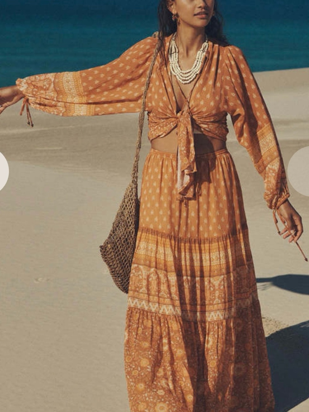 Spell & The Gypsy Utopia Blouse and Maxi Skirt Set Cinnamon XS